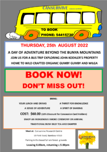 BOOK NOW FOR THE GUMBY GUMBY BUS TRIP - AUGUST 25th @ Cansurvive Research Centre | Nambour | Queensland | Australia