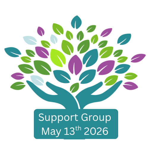 CanSurvive Australia Support Group meeting May 13th 2026 illustrated with a colourful tree of hands and leaves in teal green and purple