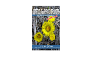 Integrative oncology book review cover What's Your Plan by Jillian Exton managing cancer treatment side effects with evidence based badge