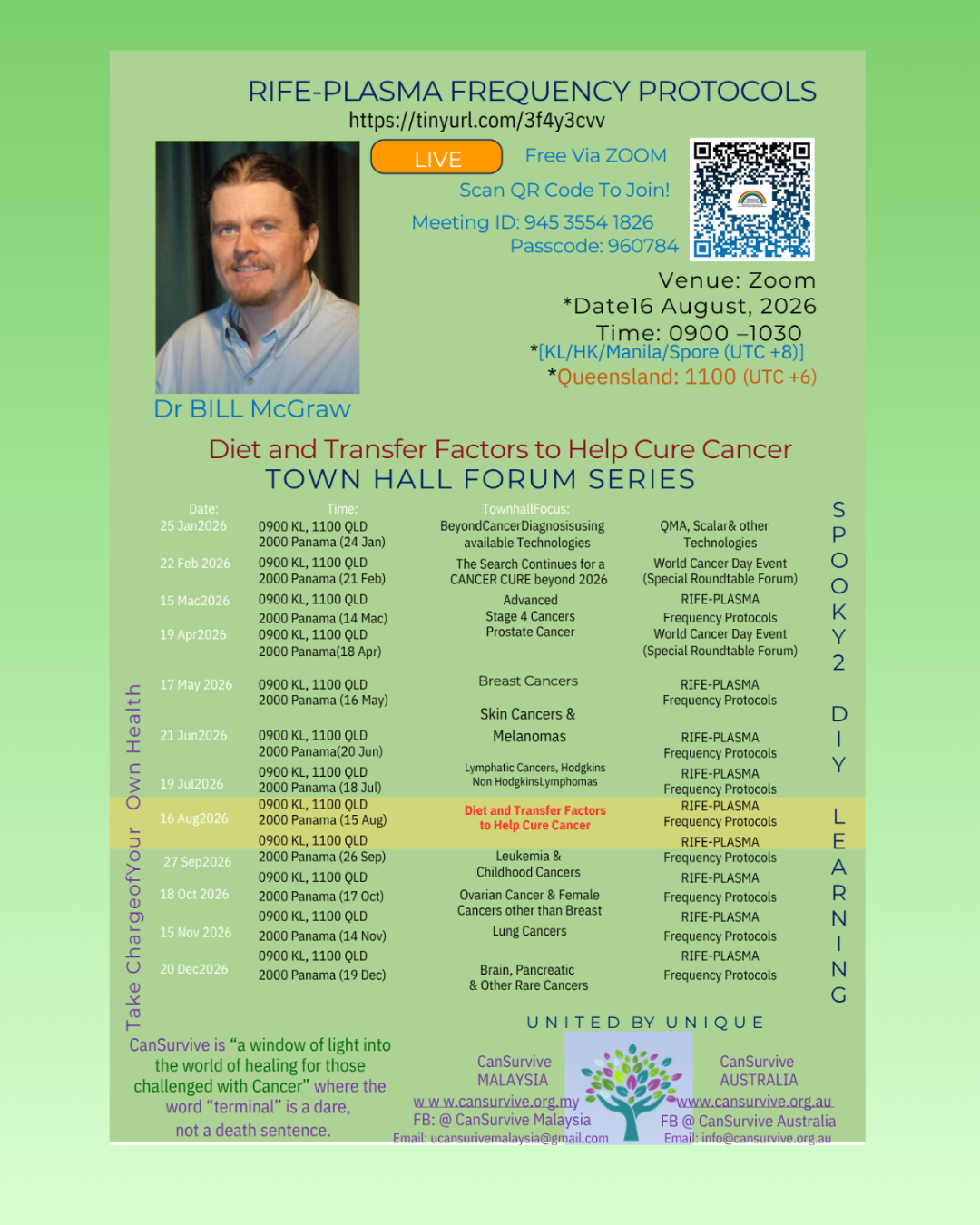 Dr Bill McGraw, naturopathic practitioner and complementary health educator