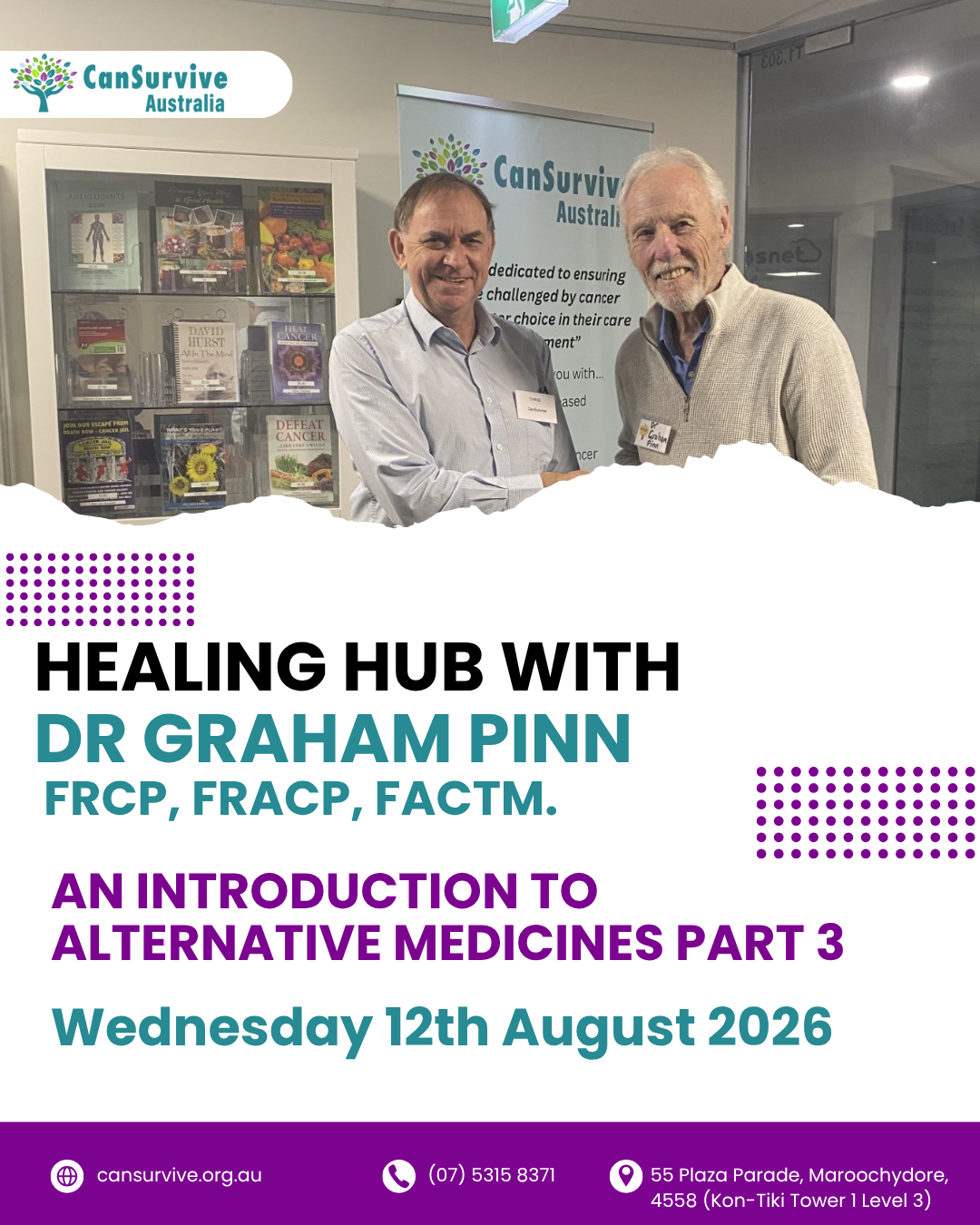 Dr Graham Pinn teaching about plant-based medicines cancer survivorship at CanSurvive Australia