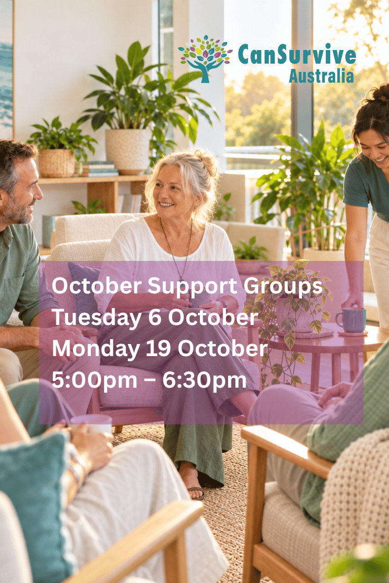 October cancer support group Sunshine Coast at CanSurvive Australia