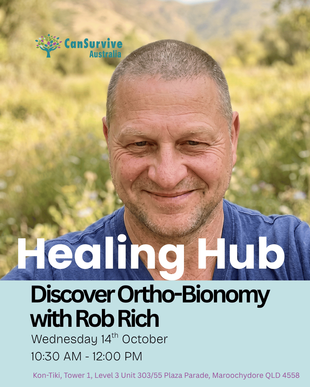Rob Rich demonstrating Ortho-Bionomy at a CanSurvive Healing Hub